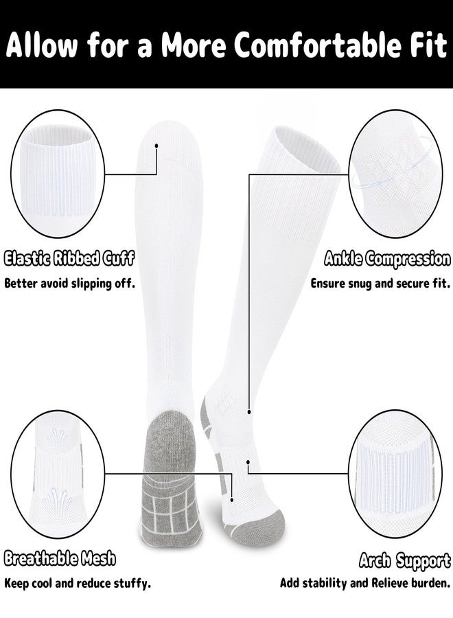 Olreco جوارب كرة قدم للأطفال من أولريكو، جوارب بيسبول للأطفال، جوارب كرة قدم للبنات، جوارب بيسبول بيضاء، جوارب كرة قدم للأطفال، جوارب بيسبول للأطفال الصغار - Image 2